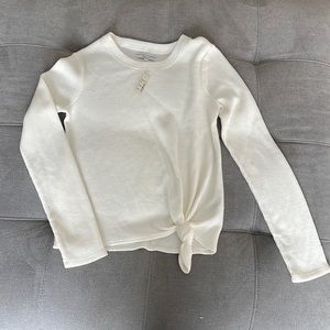 Madewell Texture & Thread knotted front shirt
